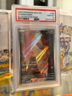 2023 POKEMON MEW EN-151 ILLUSTRATION RARE #168 CHARMANDER PSA 10 - Image 1