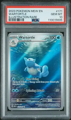 2023 POKEMON MEW EN-151 ILLUSTRATION RARE #171 WARTORTLE PSA 10 - Image 1