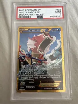 2016 POKEMON BREAKPOINT M GYARADOS #123 FULL ART SECRET PSA 9 MINT #60658060 - Image 1