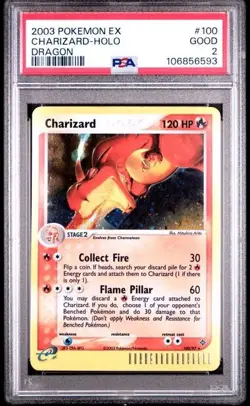 Pokemon PSA 2 Charizard 100/97 Holo Rare EX Dragon Good - Image 1