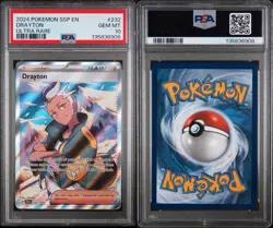 2024 Pokemon Surging Sparks # 232 Drayton Ultra Rare PSA 10 Card GEM MINT! - Image 3