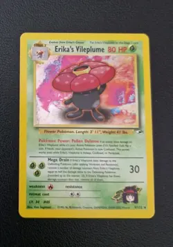 Erika's Vileplume 5/132 Gym Heroes Holo Rare Pokemon Card Vintage WOTC TCG - Image 1