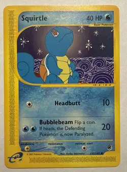 Pokemon Squirtle Expedition Non-Holo Card 132/165 Nintendo E-Reader Vintage NM- - Image 1