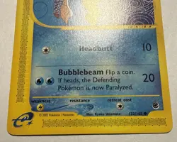Pokemon Squirtle Expedition Non-Holo Card 132/165 Nintendo E-Reader Vintage NM- - Image 2