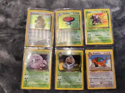 Vintage Pokemon Lot - 6 Cards - Jungle & Team Rocket HOLOS - WB Movie Dragonite - Image 1