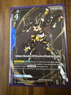 Unicorn Gundam 02 Banshee (Destroy Mode) GD01-003 LR+ FOIL - Gundam Card Game - Image 1