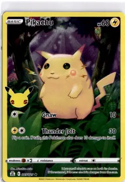 Pikachu Card 5/25 Celebrations Holo Pokemon TCG NM - Image 1