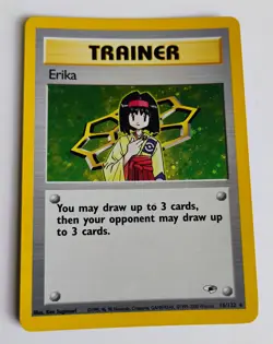 Erika Holo Rare Gym Heroes 16/132 WOTC Pokemon Card LP/NM - Image 3