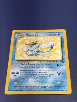 Red Hicky ERROR Jungle Vaporeon Pokemon Card Non Holo - Image 1
