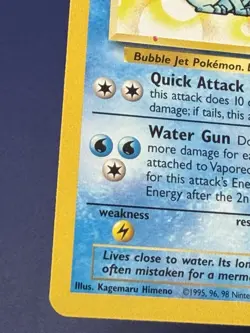 Red Hicky ERROR Jungle Vaporeon Pokemon Card Non Holo - Image 5
