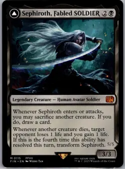 Magic the Gathering MTG FIN Final Fantasy Sephiroth Fabled Soldier Regular - Image 1