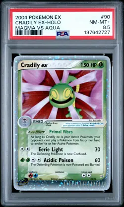2004 POKEMON EX TEAM MAGMA VS TEAM AQUA #90 CRADILY EX-HOLO PSA 8.5 - Image 1