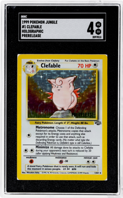 1999 Pokemon Jungle Clefable Prerelease Holo #1 SGC 4 - Image 1