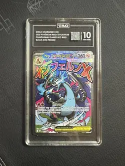 TAG 10 (950) Pokemon Phantasmal Flames Mega Charizard X EX Black Star Promo - Image 1