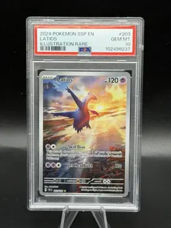 Pokemon Surging Sparks Latios Illustration Rare Full Art #203 PSA 10 - Image 1