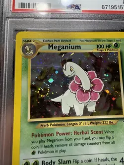 2000 Pokemon TCG Meganium Neo Genesis 10/111 Holo Unlimited Rare PSA 8 - Image 3