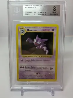 1999 Pokemon TCG Game HAUNTER Base Set 1999 #29 BGS 8 + Bonus HAUNTER - Image 1