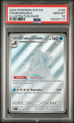 2024 POKEMON SCR EN-STELLAR CROWN ILLUSTRATION RARE #149 CRABOMINABLE PSA 10 - Image 1