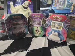 Pokemon Tin Mighty Mysterioys Set 2021 - Darkrai, Mimikyu, Snorlax - Image 1