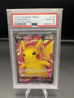 Pokemon Pikachu V Vivid Voltage 170/185 Full Art Ultra Rare Holo PSA 10 - Image 1
