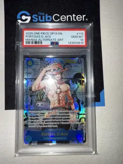 PSA 10 Portgas D. Ace Manga Alternate Art #OP13-119 One Piece English not luffy - Image 1