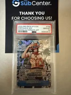 PSA 10 Portgas D. Ace Manga Alternate Art #OP13-119 One Piece English not luffy - Image 3