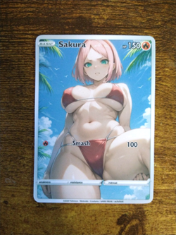 Beautiful Waifu Card - Sakura Swim - Goddess ACG Custom DIY Fan Art Card - Image 1