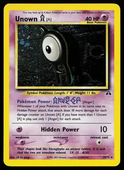 Unown [A] 14/75 Holo Rare Neo Discovery Pokemon Card - Image 1