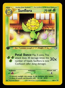 Sunflora 50/111 Uncommon 1st Edition Neo Genesis Pokemon Card - Image 1