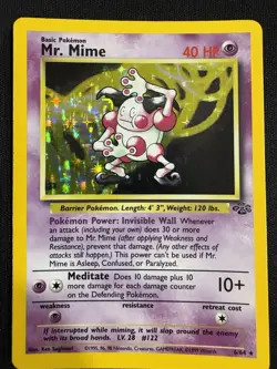 Pokemon Mr. Mime Jungle 6/64 Holo 1999 WOTC TCG Card - LP - Image 1