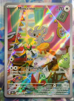 Minccino - 182/162 Temporal Forces - Illustration Rare - NM - Holo Pokemon Card - Image 1