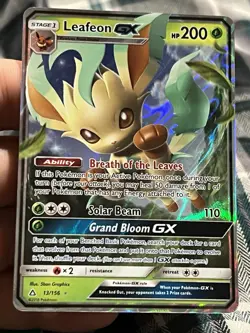 1X Leafeon GX - 13/156 - Pokemon Ultra Prism Sun & Moon Ultra Rare Card - NM - Image 1