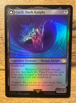 Magic MTG Final Fantasy Cecil, Dark Knight #91 FIN *FOIL* Rare - Image 1