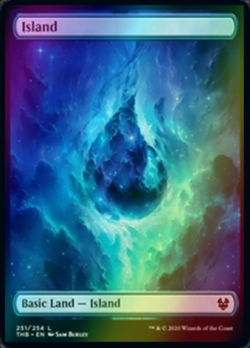 mtg magic island 251 FOIL ENGLISH FRENCH FULL extended ART theros ile premium - Image 1