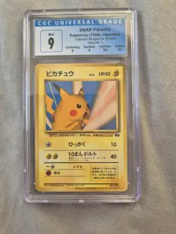 Pokemon SNAP Pikachu 1999 Japanese Promo CGC 9 Mint Trainers Magazine Graded - Image 1