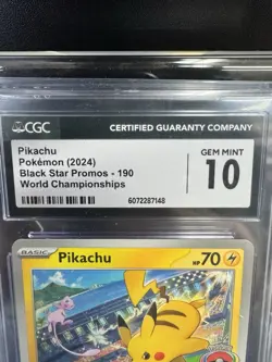 Pokemon Pikachu TCG Promo Card World Championships 2024 Black Star - Image 2