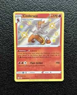 Pokemon TCG - Cinderace SV017/SV122 - Shiny Holo Rare - Shining Fates *NM/M - Image 1