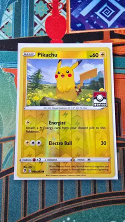 1x Pikachu - 049/203 - Evolving Skies - Pokemon League Stamped Reverse Holo NM - Image 1