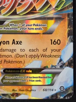 Pokemon TCG: XY Steam Siege - M Steelix EX (68/114) Rare Holo *DAMAGED* - Image 5