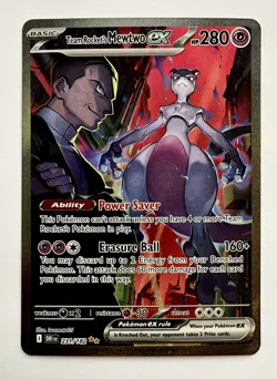 2025 Pokemon - Destined Rivals Team Rocket’s Mewtwo Ex - SIR 231/182 GRADE READY - Image 1