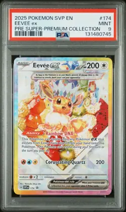 2025 POKEMON SVP EN-SV BLACK STAR PROMO #174 EEVEE EX PSA 9 - Image 1