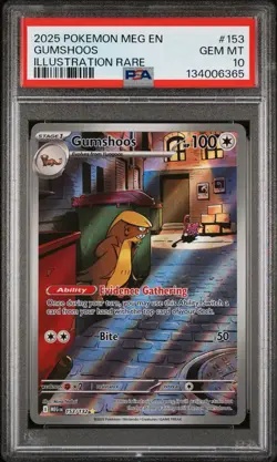 Gumshoos 153/132 Mega Evolution Illustration Rare Psa 10 Pokemon TCG - Image 1