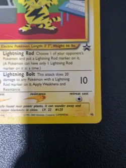 Vintage Pokemon Electabuzz Black Star Promo No 46 Card World Championship 2000 - Image 4