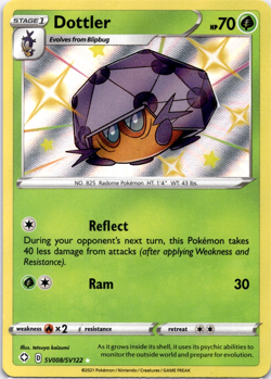 Pokemon TCG Dottler SV008/SV122 Shining Fates Baby Shiny Holo Rare Near Mint - Image 1