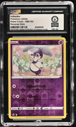 GUINNESS WORLD RECORD 1 OF 1 Indeedee (2020) Rebel Clash #88 Reverse Holo - Image 1