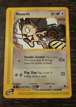 Meowth 121/165 - Regular Common Pokemon Card - Expedition Base Set - MINT! - Image 1