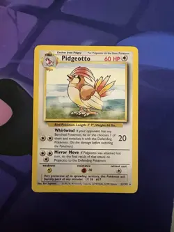Pidgeotto - 22/102 - Pokemon Base Set Shadowless Rare Card WOTC HP/Crease - Image 1