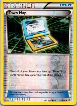 Reverse Holo Town Map #136 Boundaries Crossed Uncommon Pokemon Card 2012 LP-MP - Image 1