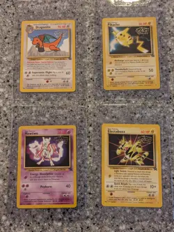 WB Presents POKEMON The First Movie BLACK STAR PROMO SET of 4 cards 1999 NM/M - Image 1