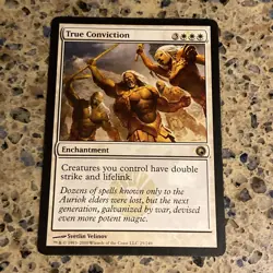 True Conviction 25 Scars of Mirrodin Regular MTG TCG CARD LP - Image 1